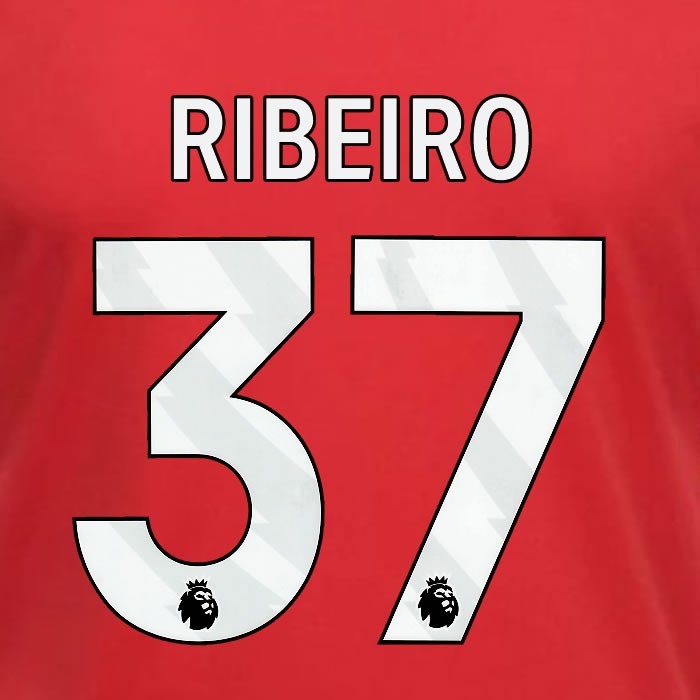 2023 2024 OFFICIAL NOTTINGHAM RIBEIRO 37 WHITE HOME PLAYER SIZE NAMESET