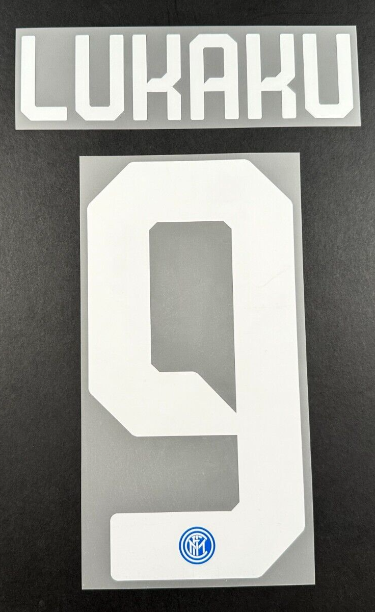 INTER MILAN 2019 2020 LUKAKU 9 OFFICIAL HOME WHITE PLAYER SIZE NAMESET
