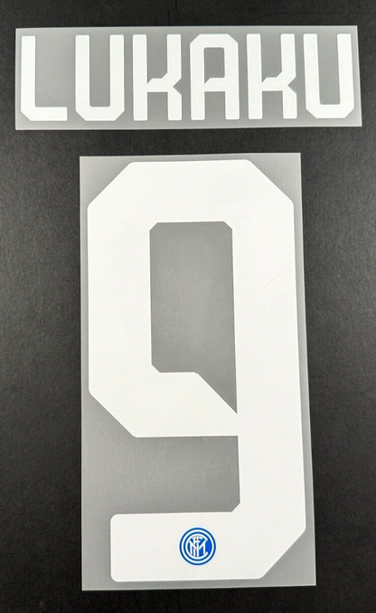 INTER MILAN 2019 2020 LUKAKU 9 OFFICIAL HOME WHITE PLAYER SIZE NAMESET