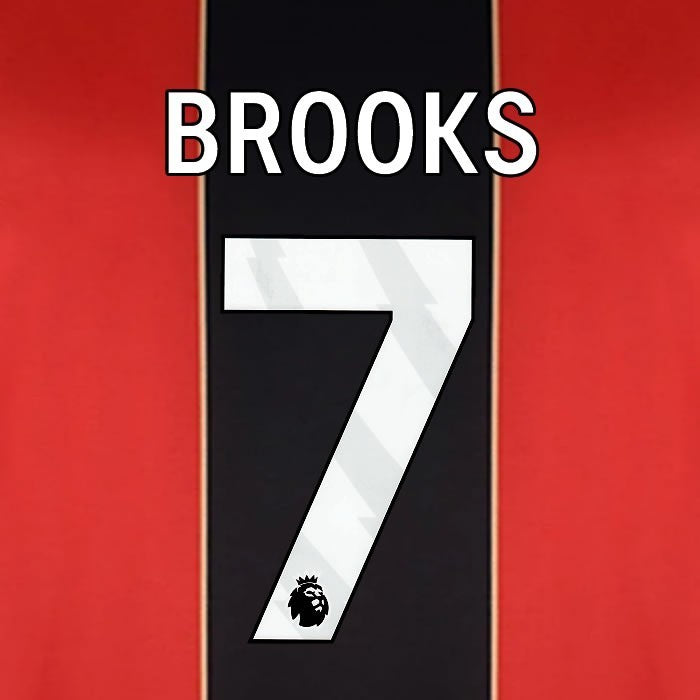 2024 2025 BOURNEMOUTH BROOKS 7 WHITE HOME PLAYER SIZE NAME SET