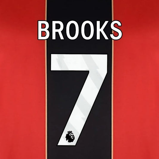 2024 2025 BOURNEMOUTH BROOKS 7 WHITE HOME PLAYER SIZE NAME SET