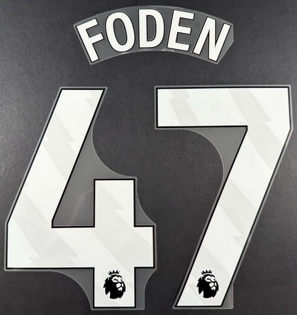 MAN CITY 2023/2025 FODEN 47 OFFICIAL AVERY DENNISON WHITE PLAYER SIZE NAME SET