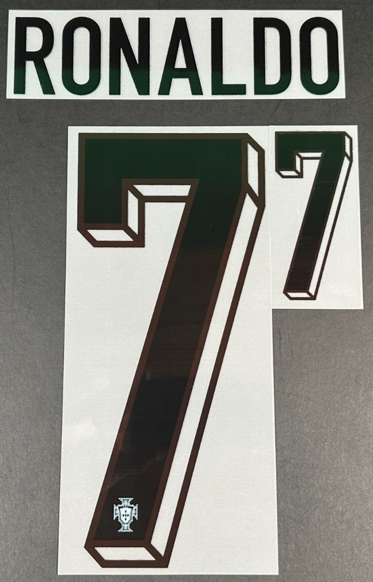 PORTUGAL 2024 2025 OFFICIAL SPORTING ID RONALDO 7 AWAY PLAYER SIZE NAME SET