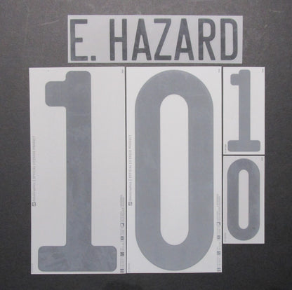 BELGIUM 2020 2021 OFFICIAL E. HAZARD 10 AWAY BLACK PLAYER SIZE NAMESET