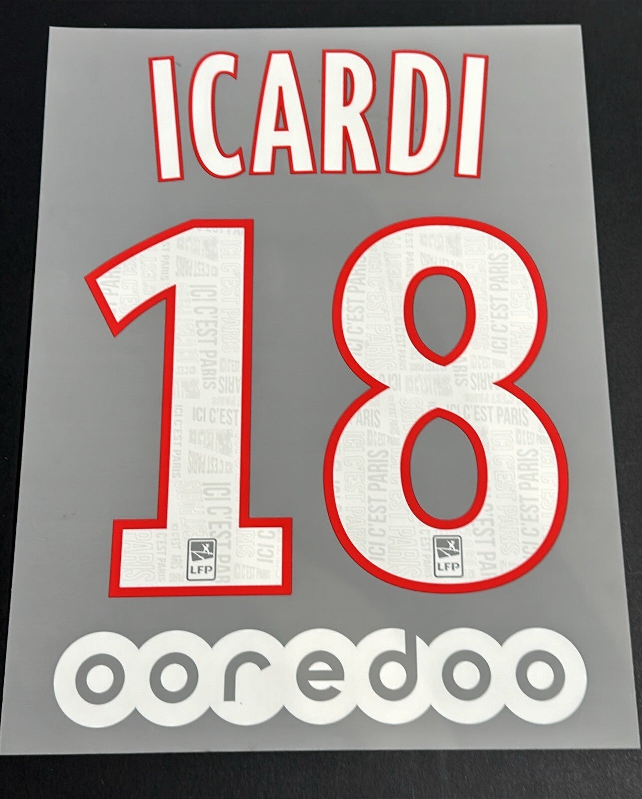 2019 2020 PSG ICARDI 18 OFFICIAL MONBLASON HOME PLAYER SIZE NAME SET