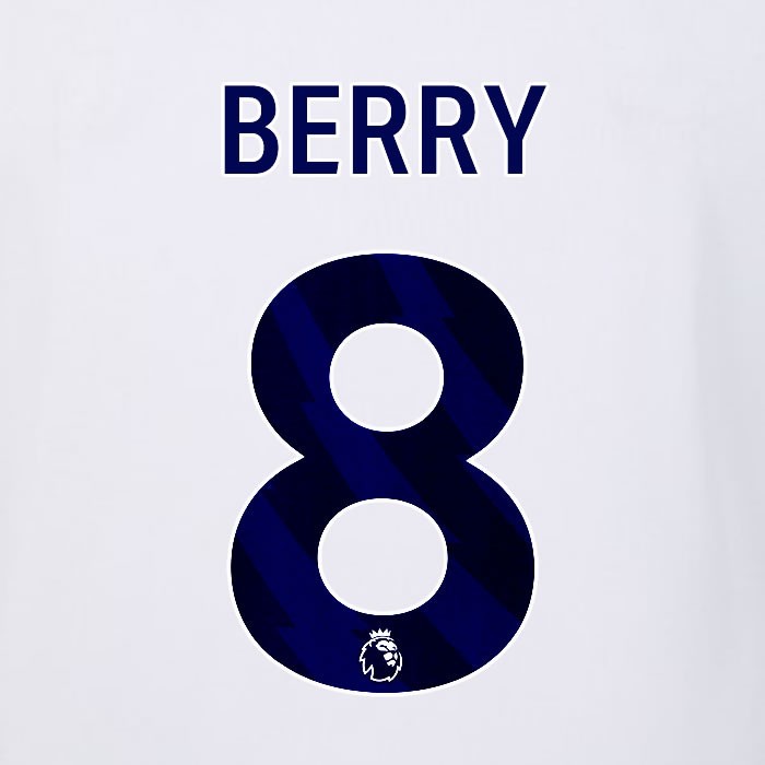 2023 2024 LUTON TOWN OFFICIAL BERRY 8 BLUE AWAY PLAYER SIZE NAMESET