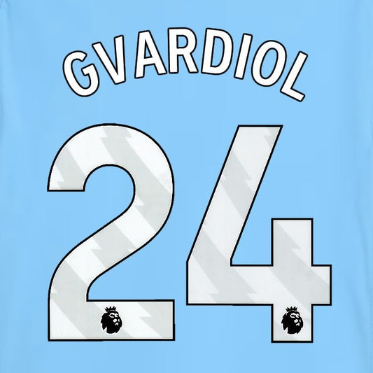 2025 2026 MANCHESTER CITY GVARDIOL 24 WHITE HOME PLAYER SIZE NAME SET