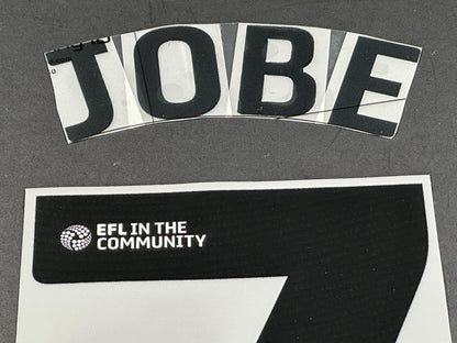 SUNDERLAND 2024 2025 JOBE 7 OFFICIAL BLACK HOME PLAYER SIZE NAME SET