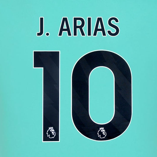 2025 2026 WOLVES AWAY BLACK J ARIAS 10 OFFICIAL PLAYER SIZE NAMESET
