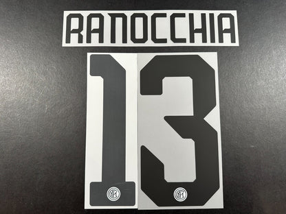 INTER MILAN 2019 2020 RANOCCHIA 13 OFFICIAL AWAY BLACK PLAYER SIZE NAMESET