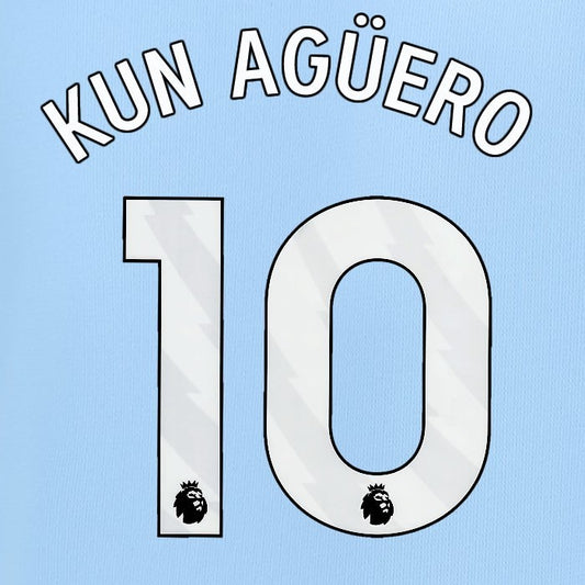 2023 2024 MAN CITY KUN AGUERO 10 WHITE HOME PLAYER SIZE NAME SET
