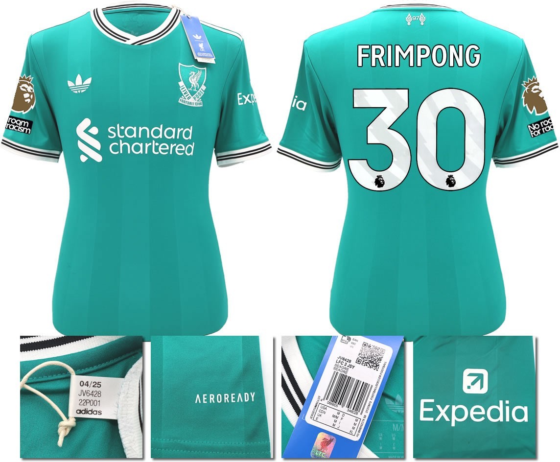 BNWT 2025 2026 LIVERPOOL ADIDAS 3RD SHIRT FRIMPONG 30 MEN'S