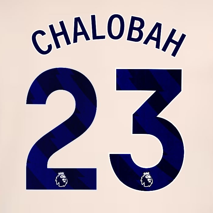 2024 2025 OFFICIAL CHELSEA CHALOBAH 23 BLUE AWAY PLAYER SIZE NAMESET