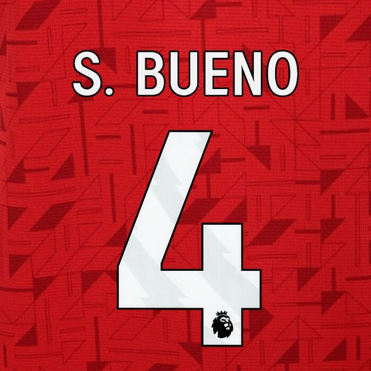 2023 2024 WOLVES AWAY S. BUENO 4 OFFICIAL WHITE PLAYER SIZE NAMESET