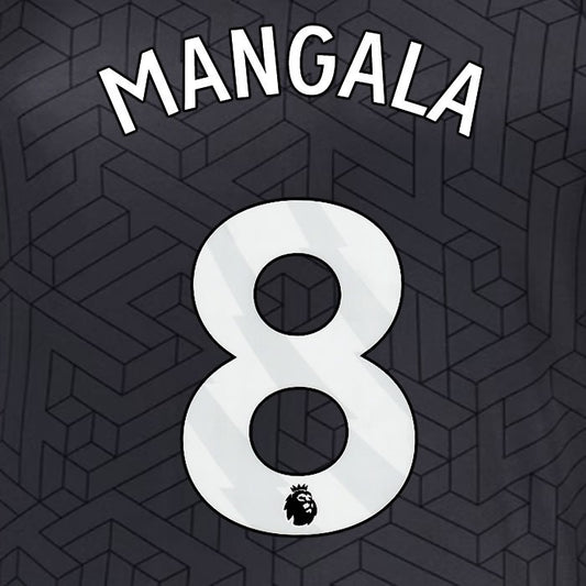 2024 2025 EVERTON MANGALA 8 OFFICIAL WHITE AWAY PLAYER SIZE NAMESET