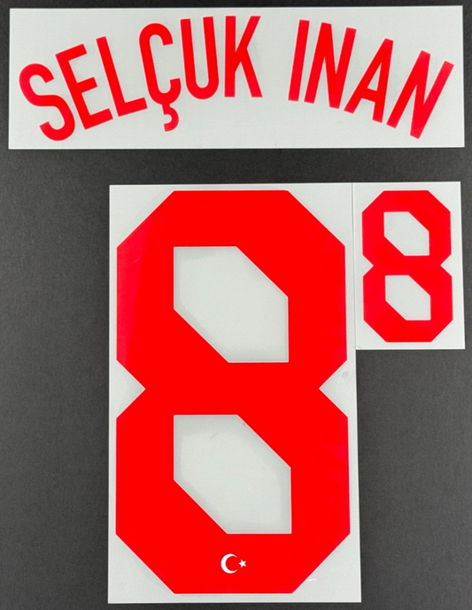 TURKEY 2020-2021 OFFICIAL SELCUK INAN 8 AWAY RED PLAYER SIZE NAME SET