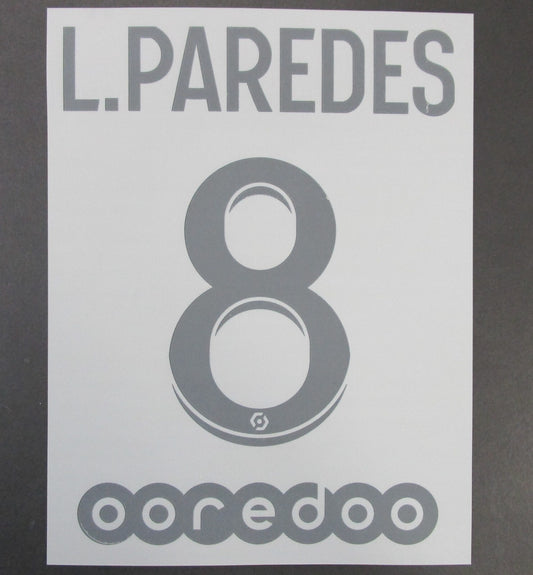 2020 2021 OFFICIAL PARIS SAINT-GERMAIN 4th L. PAREDES 8 PLAYER SIZE NAME SET