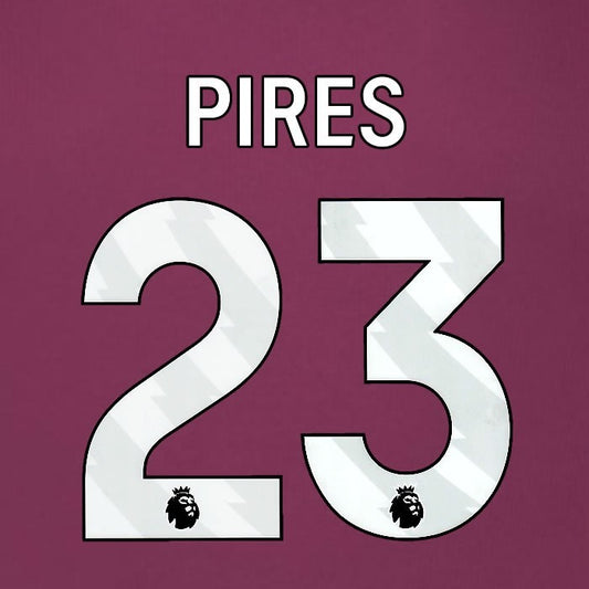 2025 2026 BURNLEY PIRES 23 OFFICIAL WHITE HOME PLAYER SIZE NAMESET