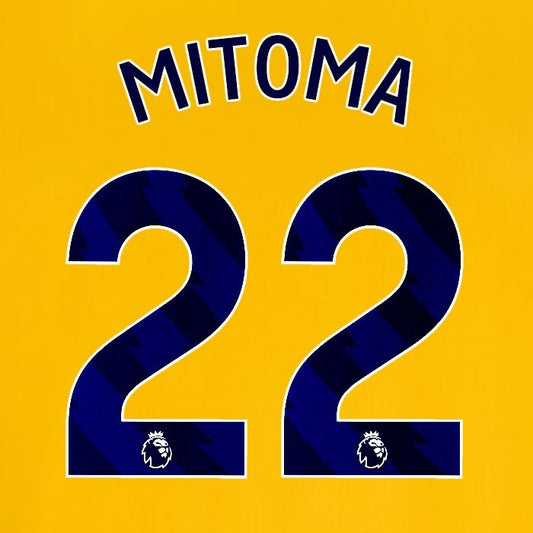 2024 2025 OFFICIAL BRIGHTON MITOMA 22 AWAY BLUE PLAYER SIZE NAMESET