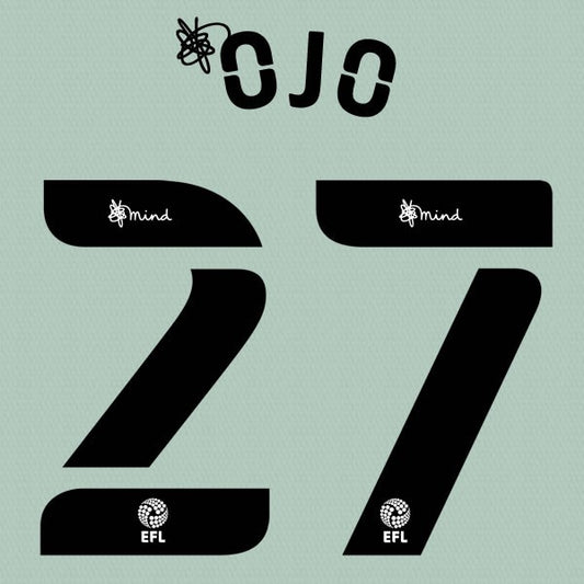 CARDIFF 2020 2021 OFFICIAL OJO 27 AWAY PLAYER SIZE NAME SET