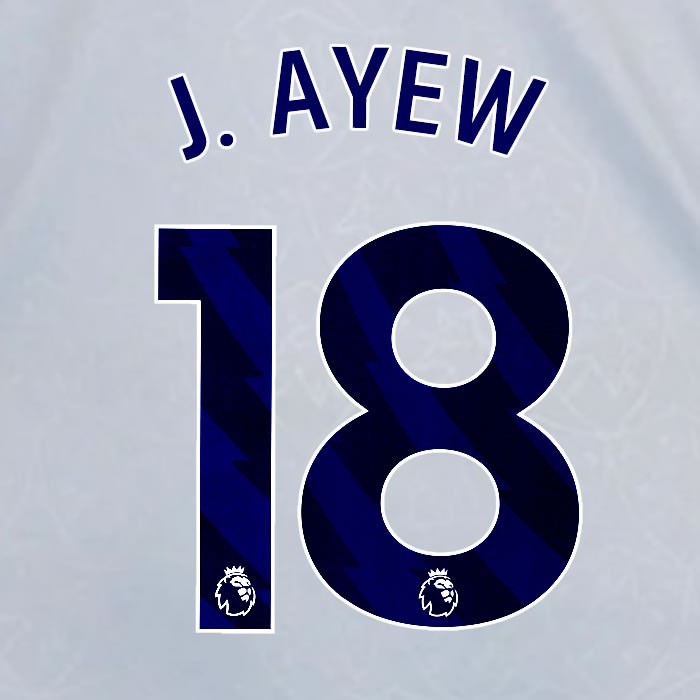 2024 2025 OFFICIAL LEICESTER CITY J AYEW 18 BLUE 3RD PLAYER SIZE NAME SET