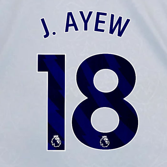 2024 2025 OFFICIAL LEICESTER CITY J AYEW 18 BLUE 3RD PLAYER SIZE NAME SET