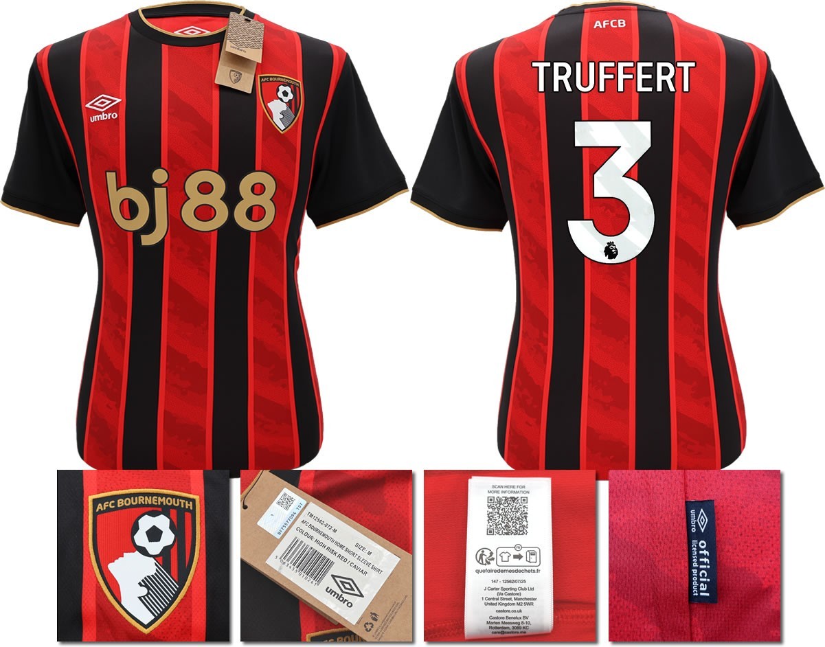 BNWT 2025 2026 UMBRO AFC BOURNEMOUTH HOME SHIRT TRUFFERT 3