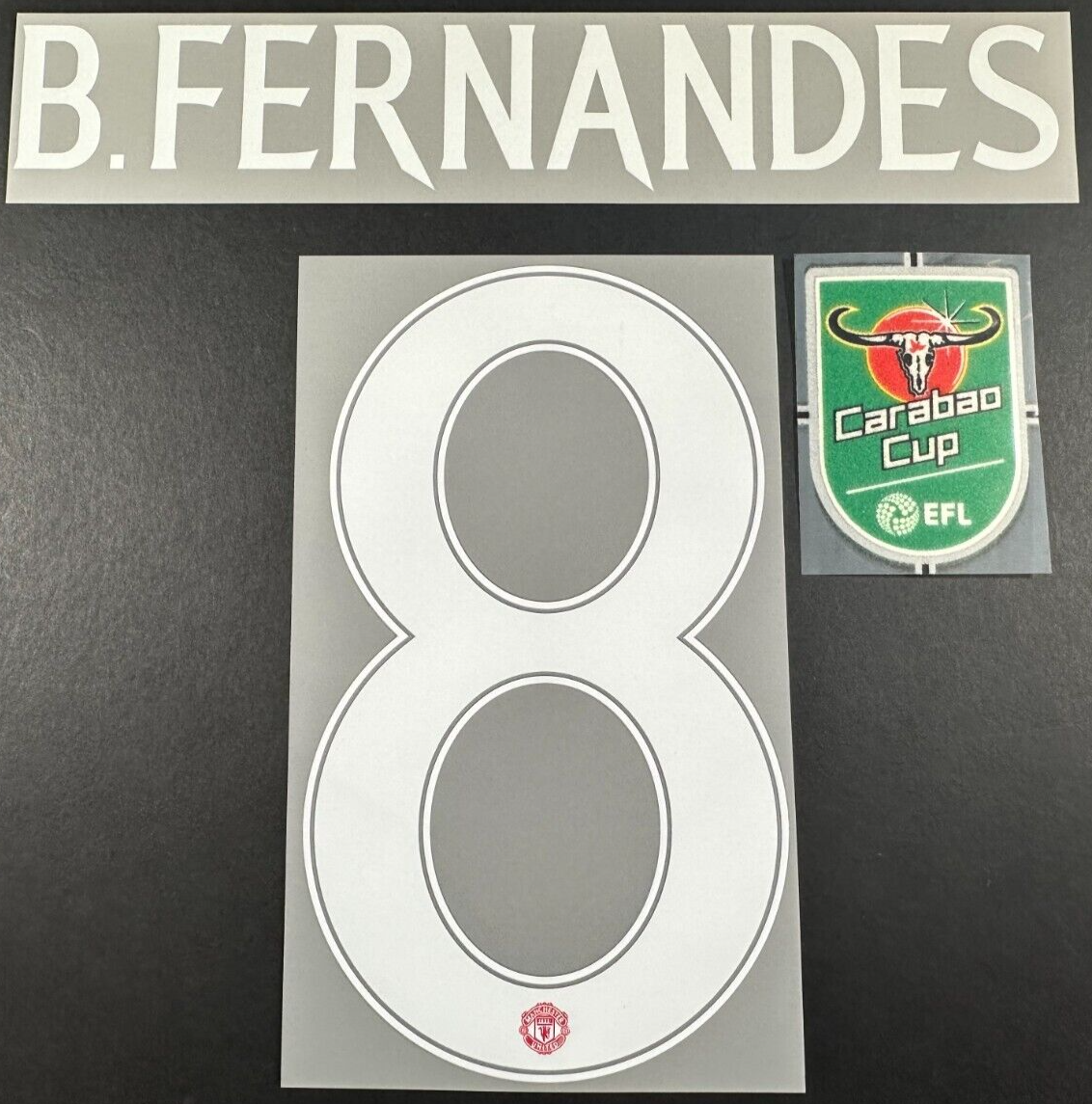 2024 2025 OFFICIAL MAN UNITED B. FERNANDES 8 CARABAO CUP PLAYER SIZE SET