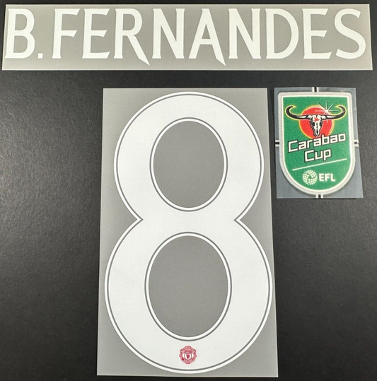 2024 2025 OFFICIAL MAN UNITED B. FERNANDES 8 CARABAO CUP PLAYER SIZE SET