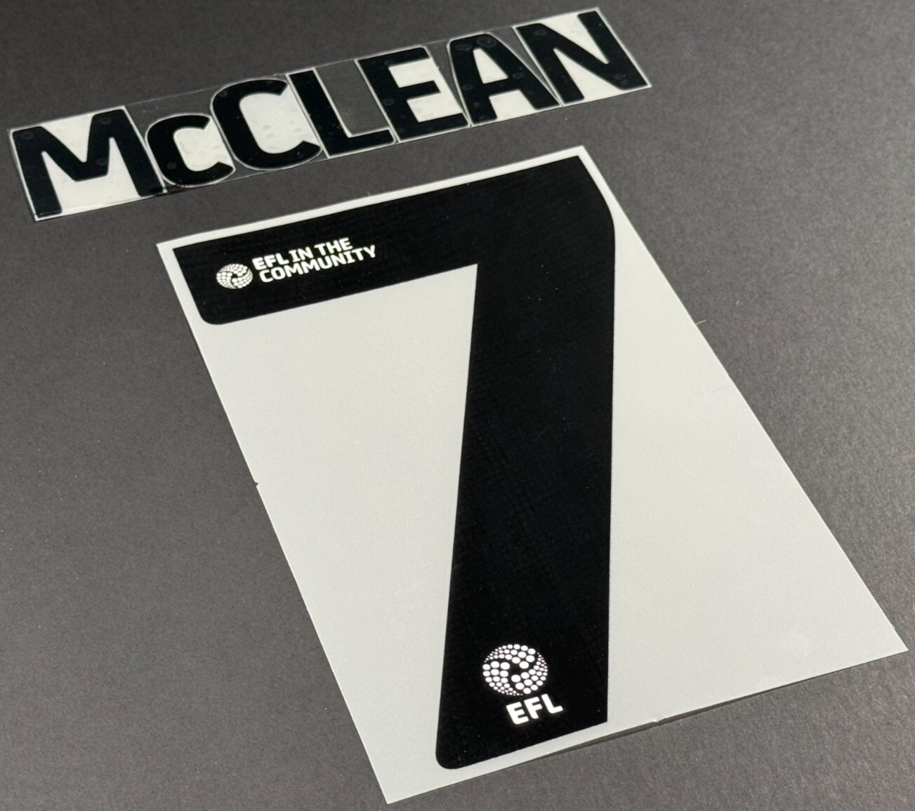 24 / 25 WREXHAM A.F.C.  McCLEAN 7 OFFICIAL BLACK HOME PLAYER SIZE NAME SET