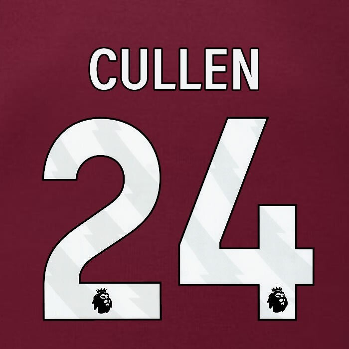 2023 2024 BURNLEY CULLEN 24 OFFICIAL WHITE HOME PLAYER SIZE NAMESET