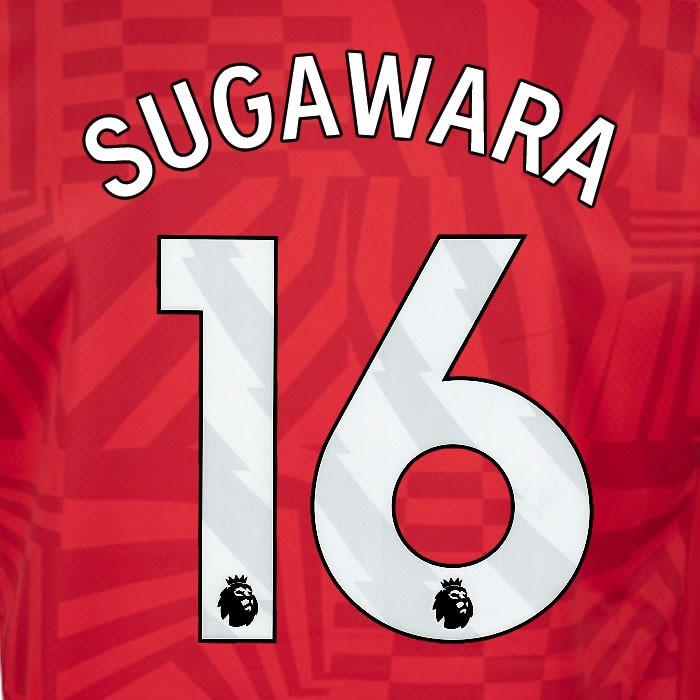 2024 2025 OFFICIAL SOUTHAMPTON SUGAWARA 16 WHITE HOME PLAYER SIZE NAME SET