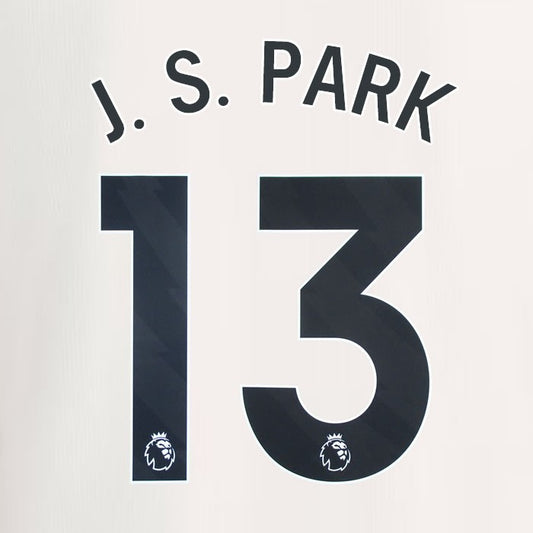 2023 2024 MANCHESTER UNITED J. S. PARK 13 3rd BLACK PLAYER SIZE NAMESET