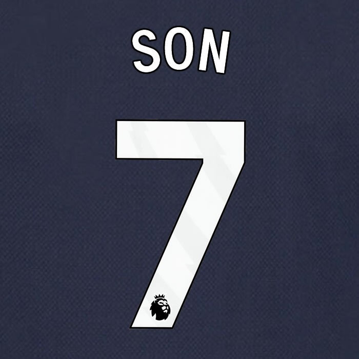 SPURS 2023 2024 SON 7 AVERY DENNISON WHITE AWAY PLAYER SIZE NAME SET