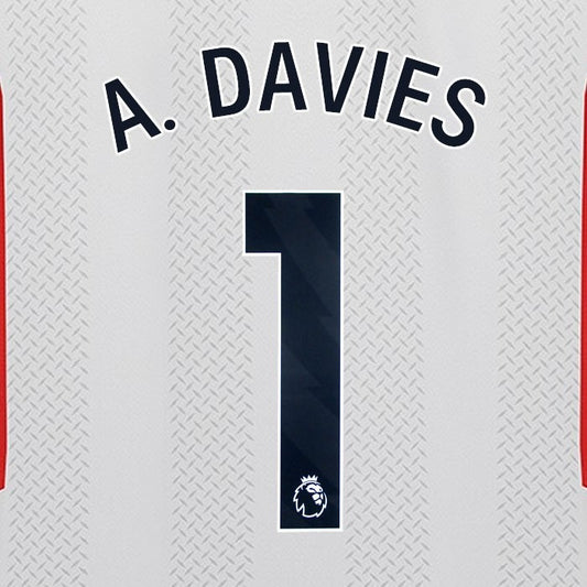 2023 2024 SHEFFIELD UNITED OFFICIAL A. DAVIES 1 BLACK 3RD PLAYER SIZE NAMESET