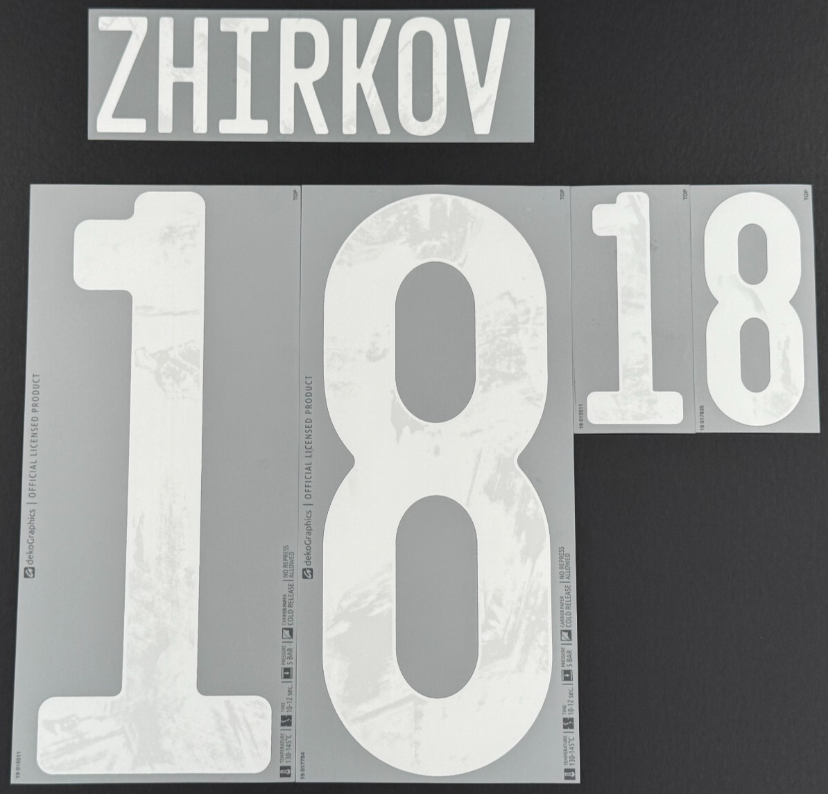 RUSSIA 2020 / 2021 OFFICIAL ZHIRKOV 18 WHITE PLAYER SIZE NAMESET 265MM