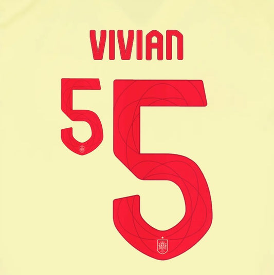 2024 2025 OFFICIAL SPAIN VIVIAN 5 AWAY PLAYER SIZE NAMESET