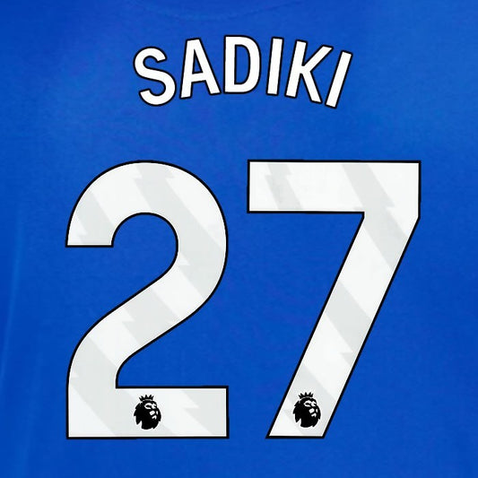 2025 2026 OFFICIAL SUNDERLAND SADIKI 27 WHITE AWAY PLAYER SIZE NAME SET