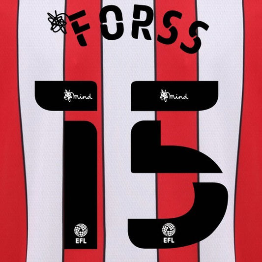 BRENTFORD 2020 2021 OFFICIAL FORSS 15 HOME PLAYER SIZE NAME SET