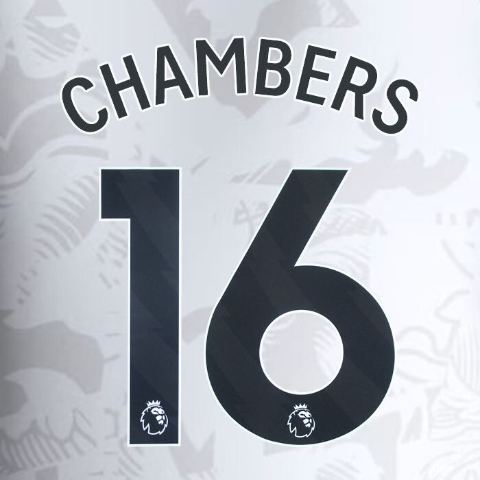 2023 2024 ASTON VILLA CHAMBERS 16 OFFICIAL BLACK AWAY PLAYER SIZE NAMESET