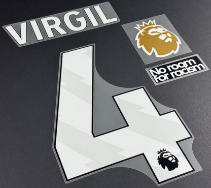 2025 2026 LIVERPOOL VIRGIL 4 OFFICIAL AVERY DENNISON WHITE PLAYER SIZE + PATCHES