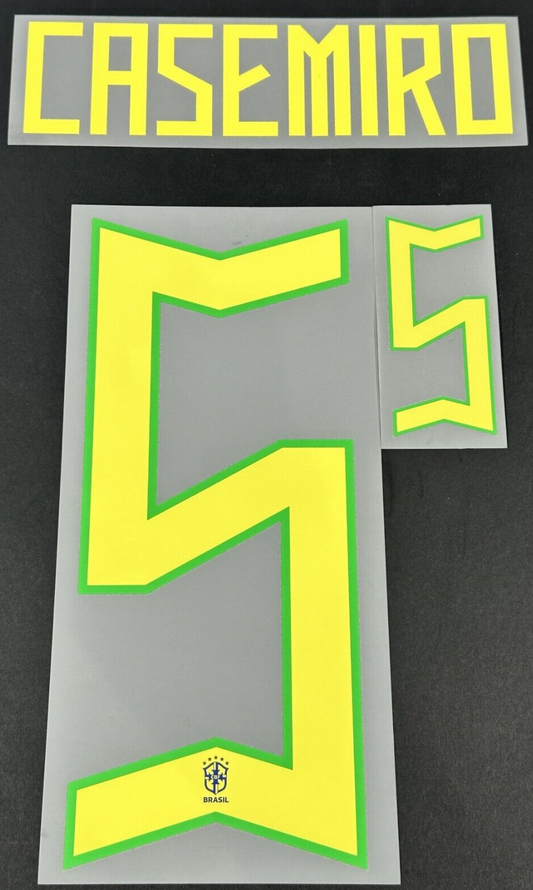 BRAZIL 2022 2023 OFFICIAL CASEMIRO 5 AWAY PLAYER SIZE NAMESET