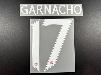 2024 2025 OFFICIAL MAN UNITED GARNACHO 17 WHITE CUP PLAYER SIZE NAMESET