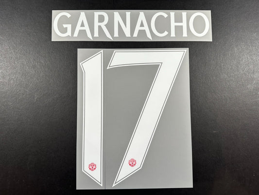 2024 2025 OFFICIAL MAN UNITED GARNACHO 17 WHITE CUP PLAYER SIZE NAMESET