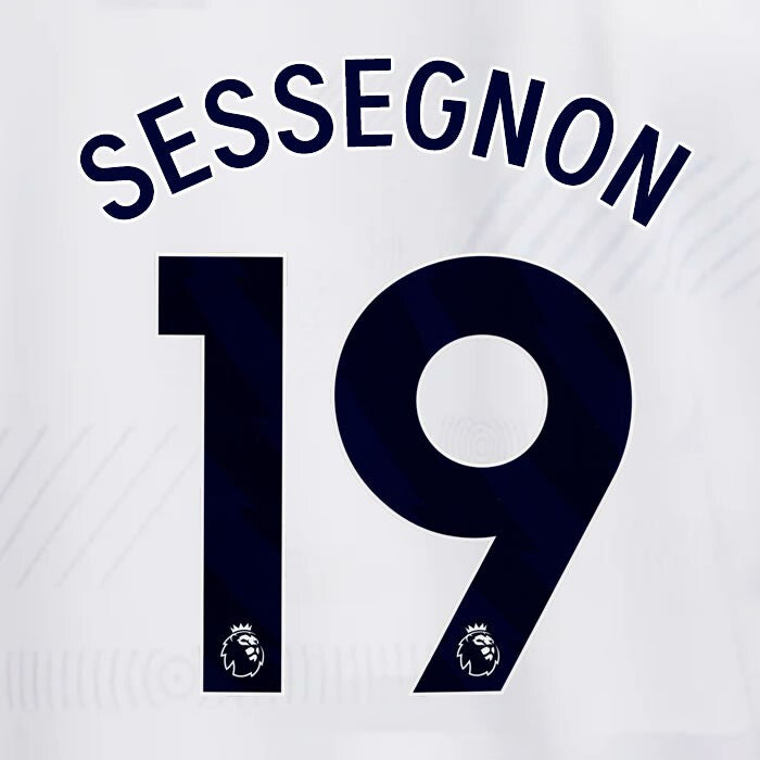 TOTTENHAM 2023/2024 SESSEGNON 19 AVERY DENNISON BLUE PLAYER SIZE NAME SET