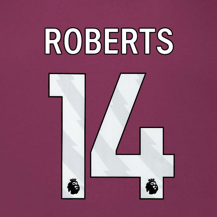 2025 2026 BURNLEY ROBERTS 14 OFFICIAL WHITE HOME PLAYER SIZE NAMESET