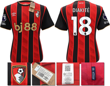 BNWT 2025 2026 UMBRO AFC BOURNEMOUTH HOME SHIRT DIAKITE 18