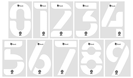 2020 2023 OFFICIAL EFL FOOTBALL LEAGUE WHITE WITH BLACK PLAYER SHIRT NUMBERS