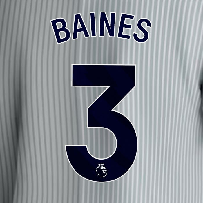 2023 2024 EVERTON BAINES 3 OFFICIAL BLUE 3RD PLAYER SIZE NAMESET