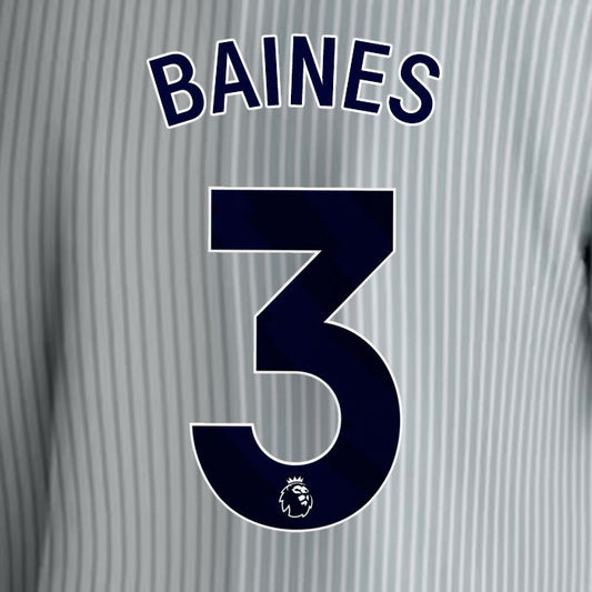 2023 2024 EVERTON BAINES 3 OFFICIAL BLUE 3RD PLAYER SIZE NAMESET